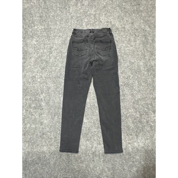 American‎ Eagle Stretch Women's Curvy Mom Jeans Size 00 Black Dark Wash Denim - Picture 6 of 11